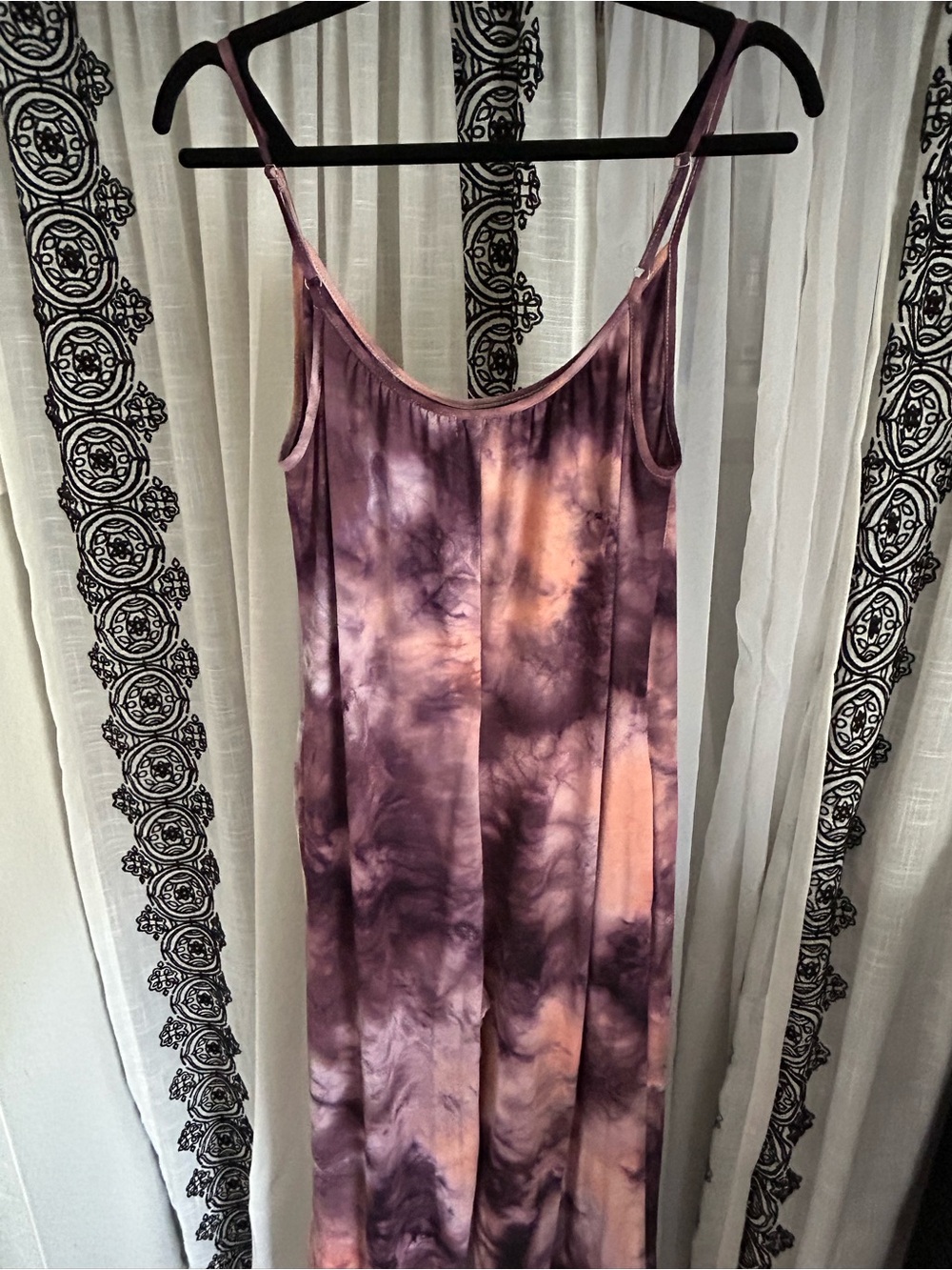Socialite Tie-Dye Wide-Leg Jumpsuit Purple & Peach - Picture 4 of 6